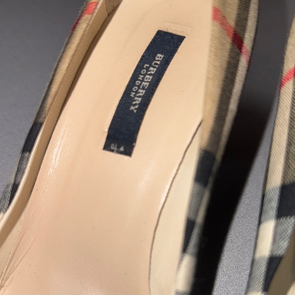Burberry Plaid Heels - Beige, Red, Black - Picture 2 of 6